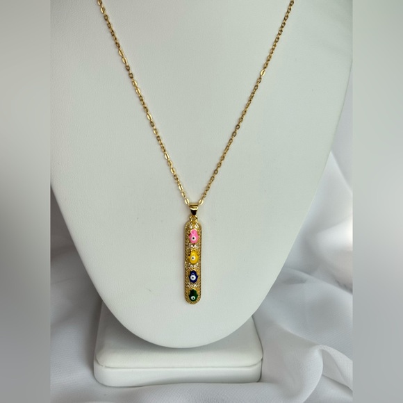 Multicolor Hamsa Pendant Necklace - Picture 6 of 6